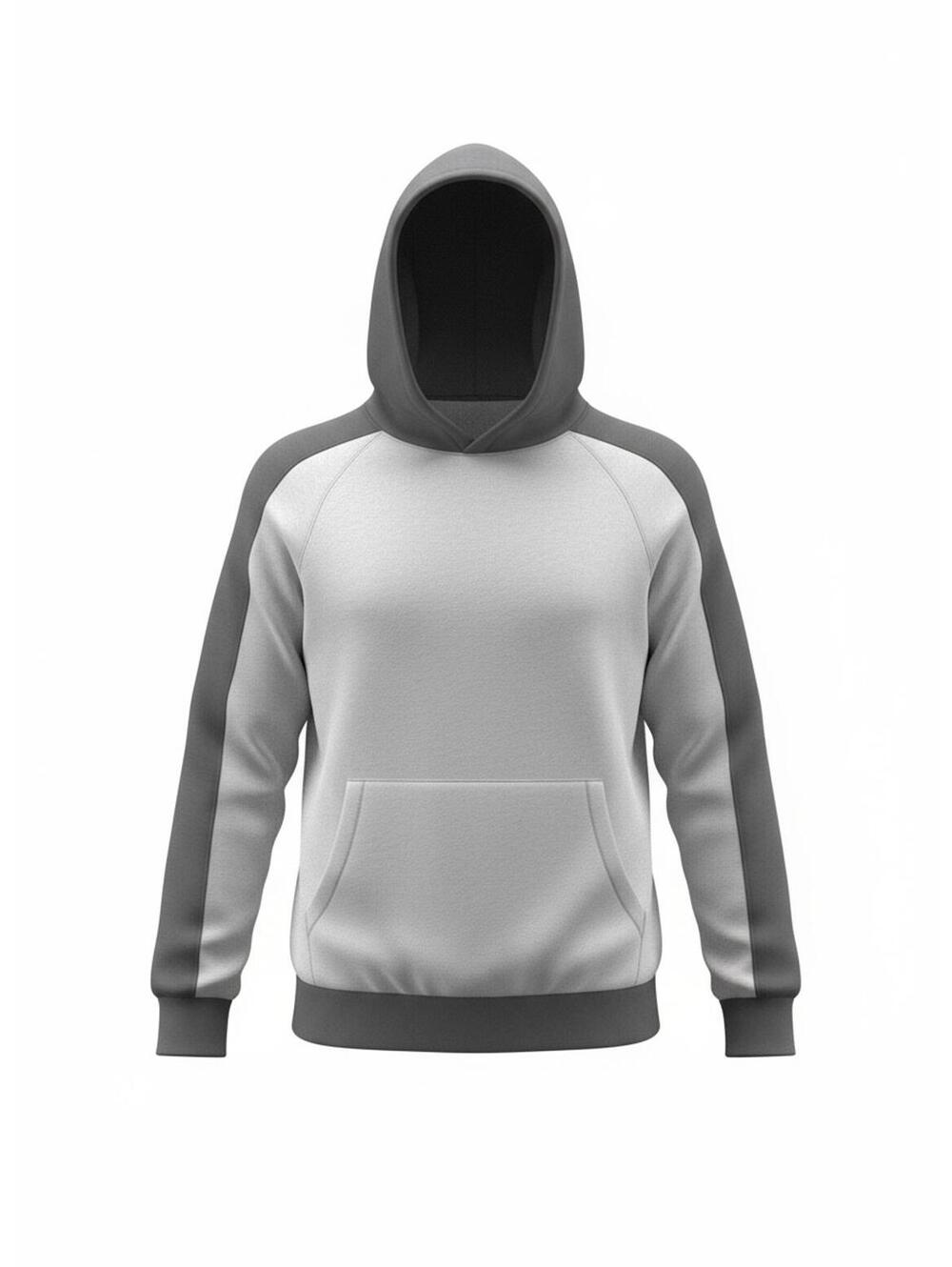Gray and White Two-Tone Hoodie Sweatshirt